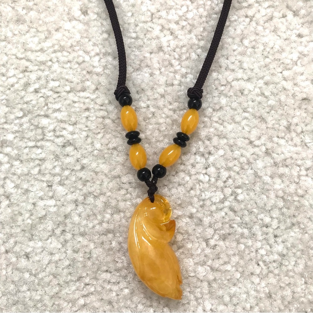 Like New! Yellow Flower Bud Pendant Necklace